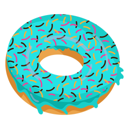 Ilustración de donut glaseado azul Diseño PNG