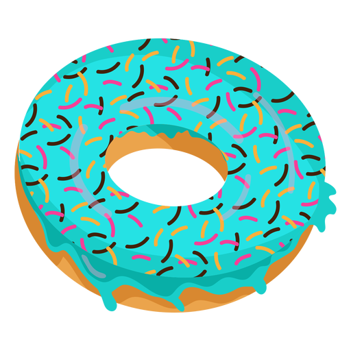 Blue glaze doughnut illustration