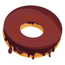 Ilustración de donut de chocolate Diseño PNG