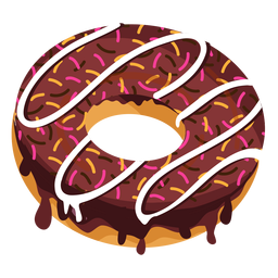 Chocolate doughnut with sprinkles PNG Design