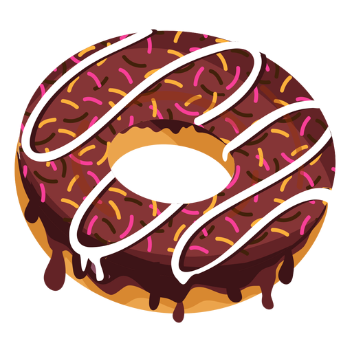Donut de chocolate com granulado Desenho PNG