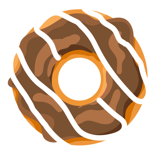 Schokoladen-Vanille-Donut-Illustration PNG-Design