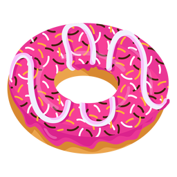 Pink glaze doughnut with sprinkles PNG Design