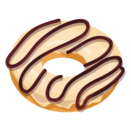 Vanille-Schokoladen-Donut-Illustration PNG-Design