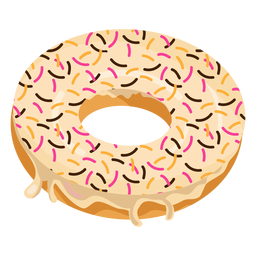 Donut de baunilha com granulado Desenho PNG