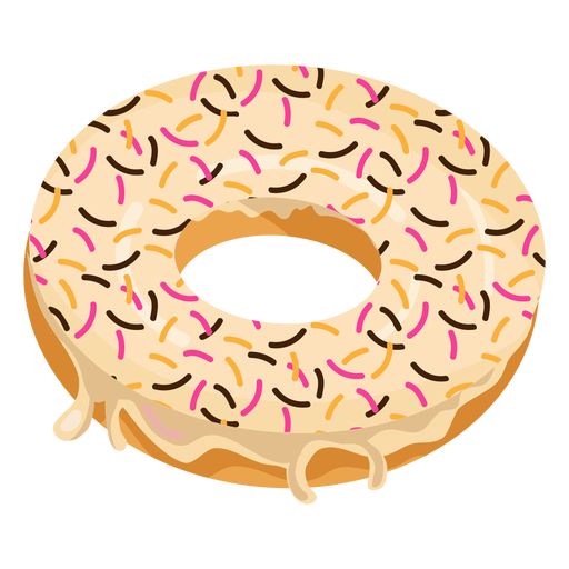 Donut de baunilha com granulado Desenho PNG