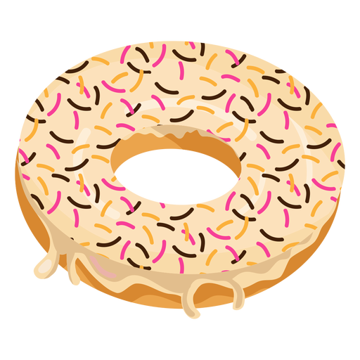 Vanillekrapfen mit Streuseln PNG-Design