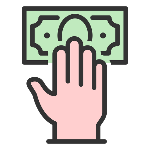 Hand mit Dollarnote PNG-Design