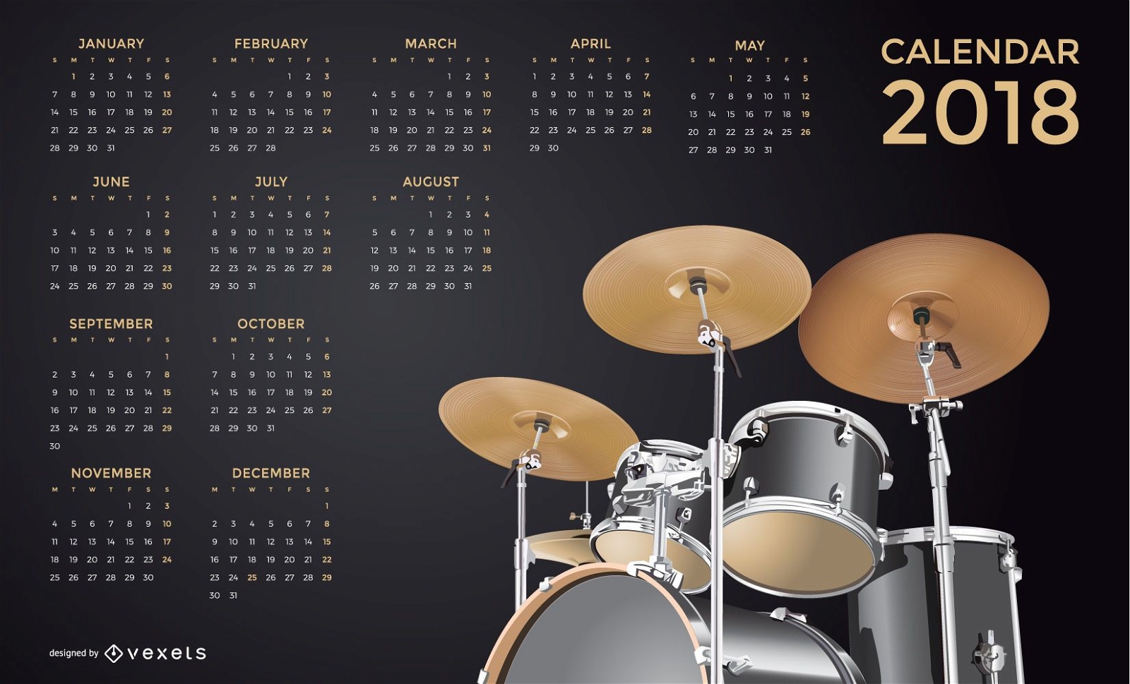 Music 2018 calendar