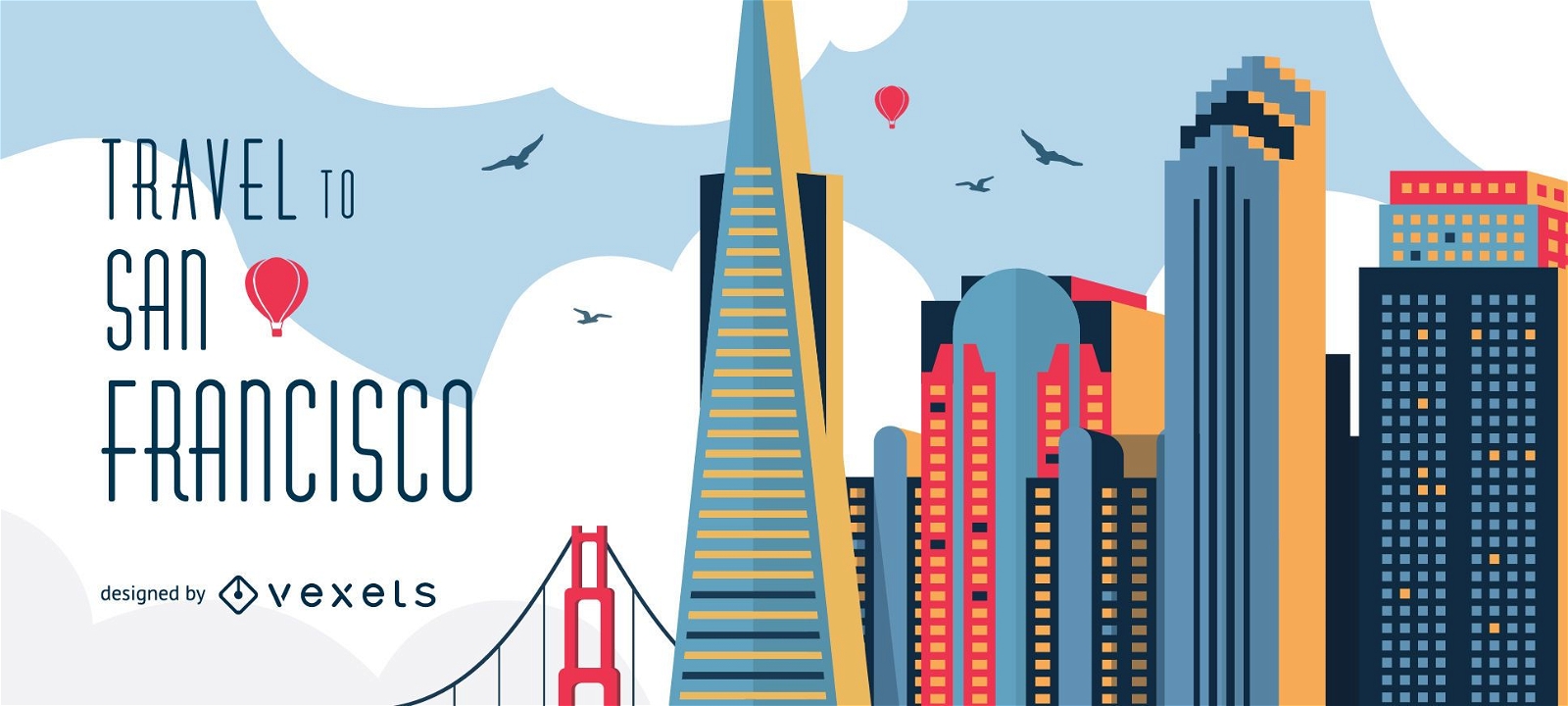 Reisen Sie zur Skyline von San Francisco