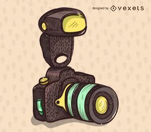 Hand drawn camera illustration Hand drawn camera illustration