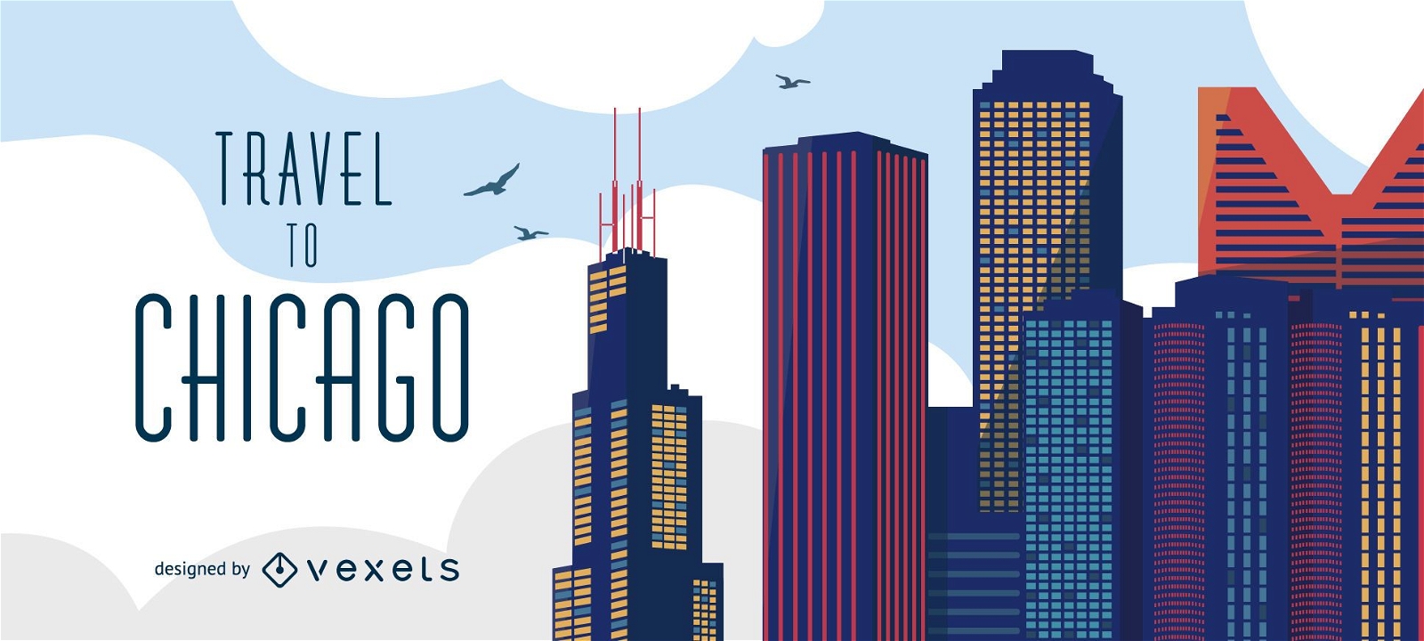 Reisen Sie zur Skyline von Chicago