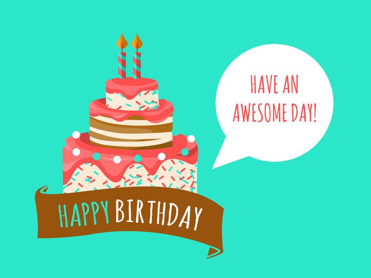 Birthday card with cake illustration Birthday card with cake illustration