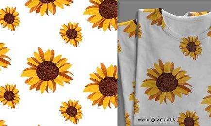 Lindo patrón de girasol transparente