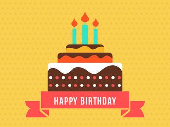 Cartão de feliz aniversário com bolo liso Cartão de feliz aniversário com bolo liso