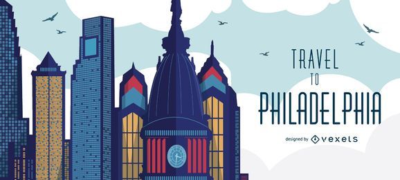 Reisen Sie zur Skyline von Philadelphia