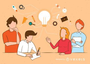 Ilustração do conceito de trabalho em equipe Ilustração do conceito de trabalho em equipe