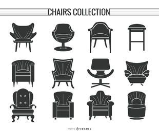 Chair and sofa silhouette set