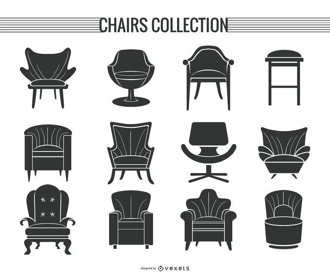 Chair and sofa silhouette set Chair and sofa silhouette set
