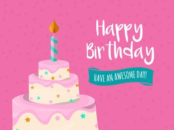 Tarjeta de cumpleaños de pastel grande