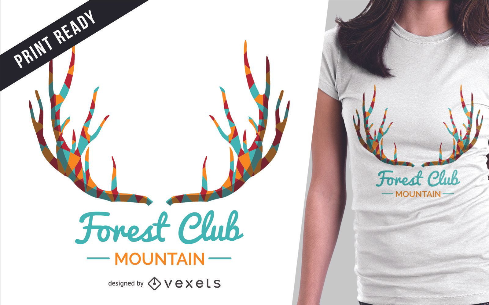 Deer and lettering t-shirt design