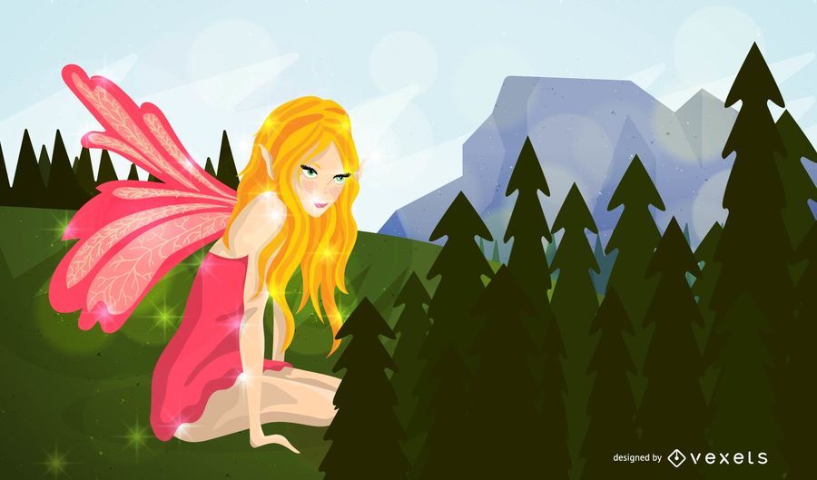 Hada mirando al bosque Hada mirando al bosque