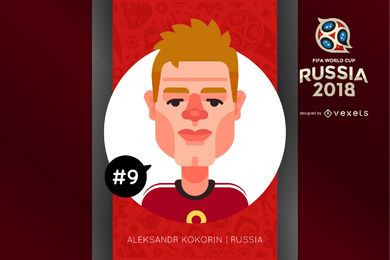 Personaje de dibujos animados de Kokorin Rusia 2018