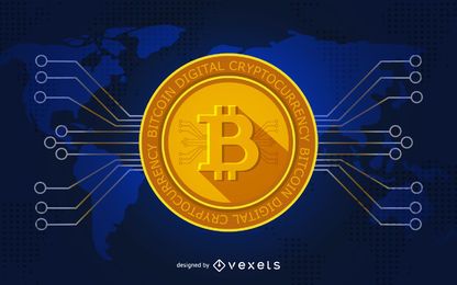 Ilustración de Bitcoin para encabezado