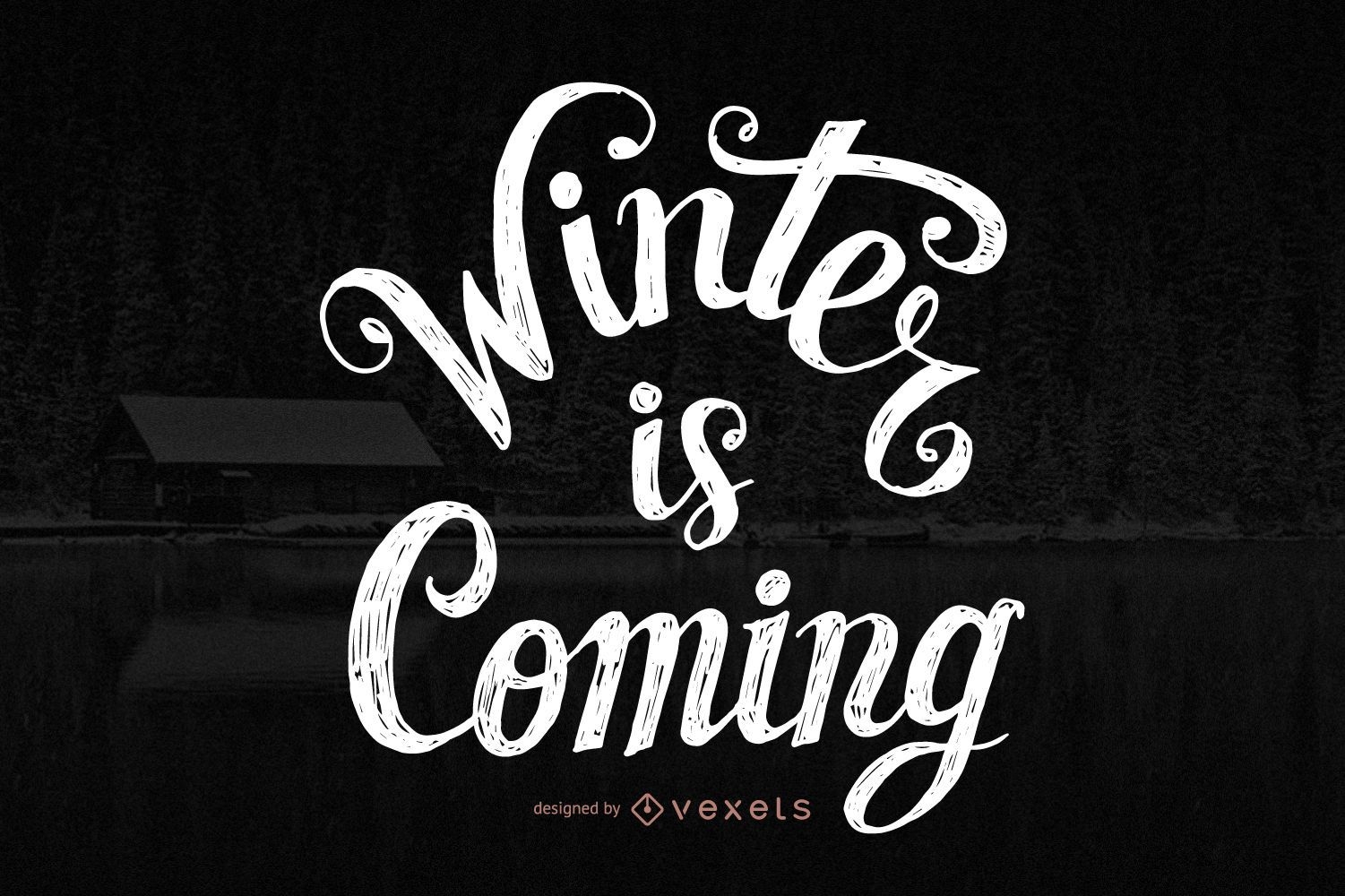 Der Winter kommt Schriftzug Design