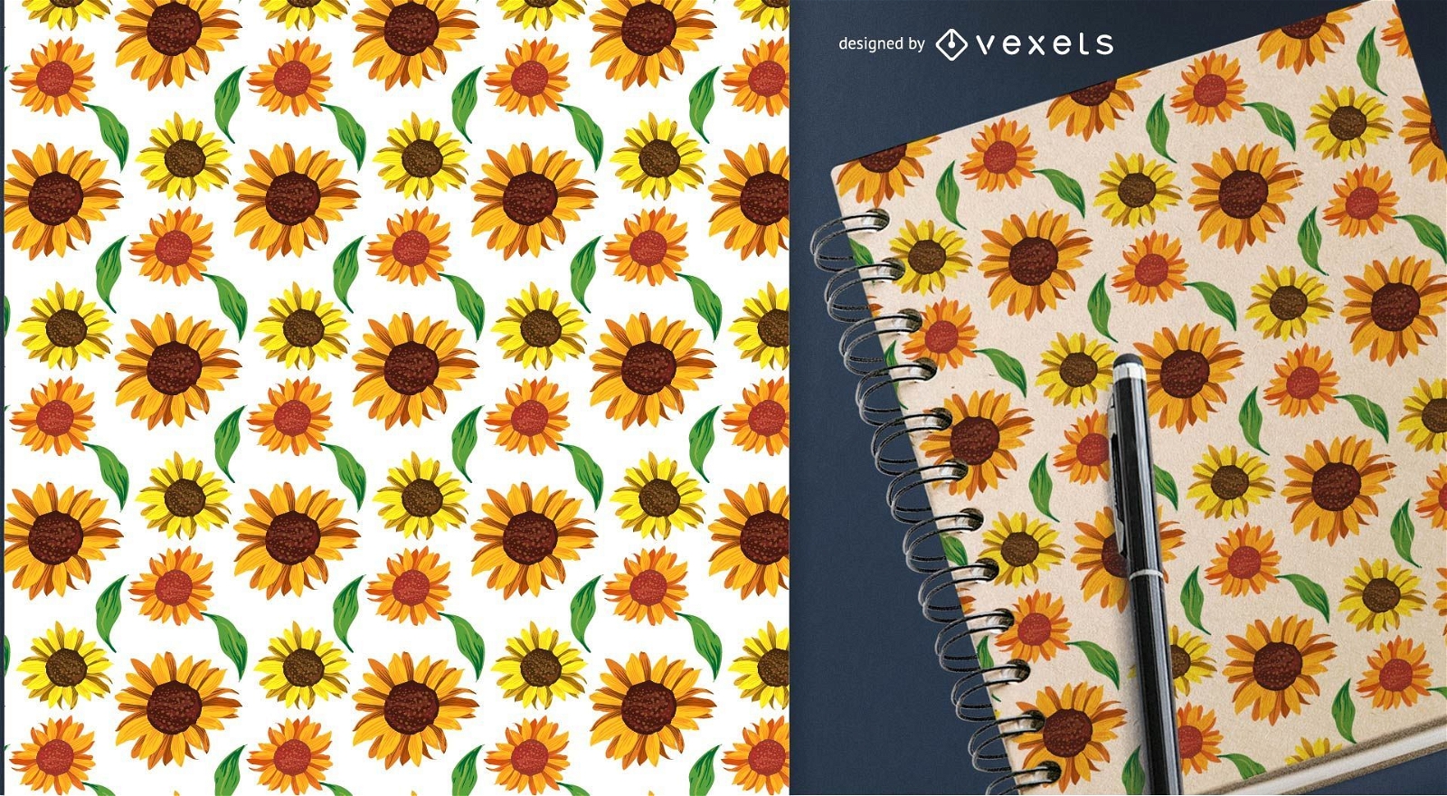 Land Sonnenblumen nahtloses Muster