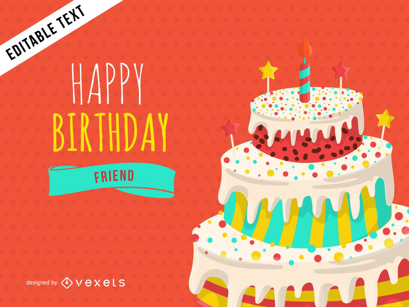 Happy Birthday greeting card design - Vector download