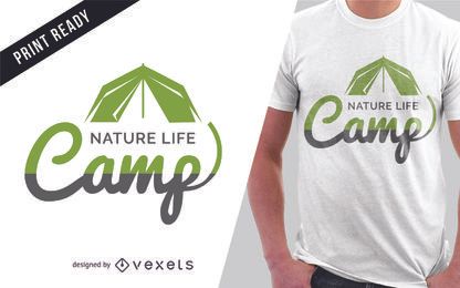 Diseño de camiseta de camping
