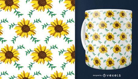 Patrón sin fisuras delicado girasol Patrón sin fisuras delicado girasol
