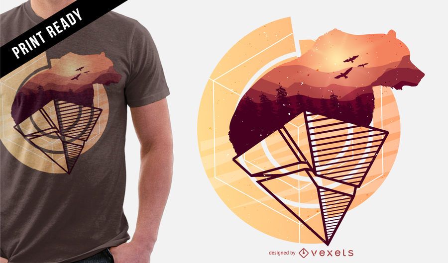 Abstract bear t-shirt design Abstract bear t-shirt design