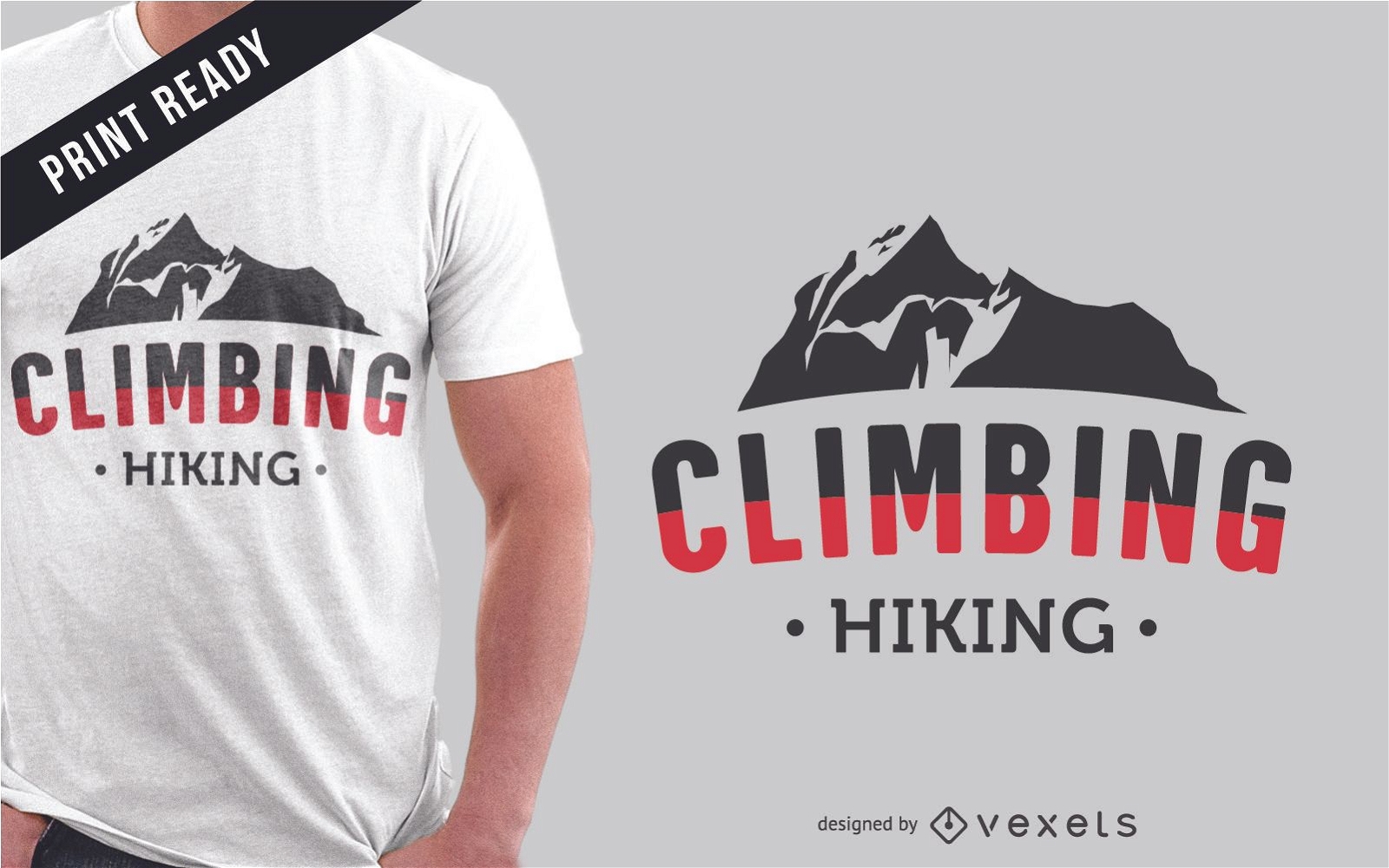 Klettern Berge T-Shirt Design