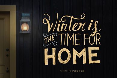 Desenho de letras manuscritas de inverno