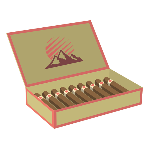 Schachtel mit Zigarrenillustration PNG-Design