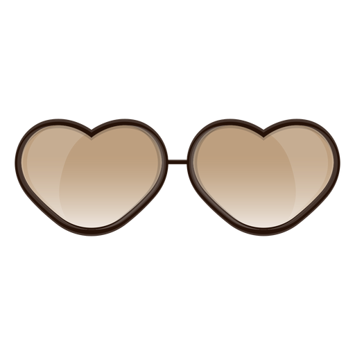 Óculos de sol marrom coração Desenho PNG