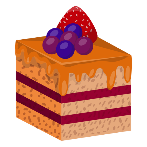 Cake slice with berries