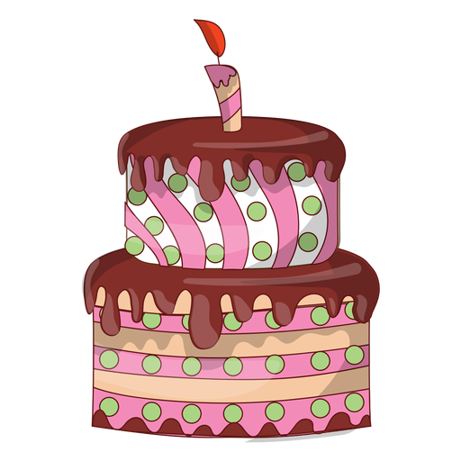 Chocolate birthday cake cartoon PNG Design