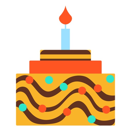 Gráfico de pastel de cumpleaños plano Diseño PNG