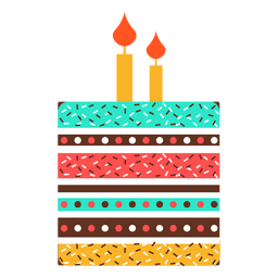 Icono de pastel de cumpleaños plano Diseño PNG