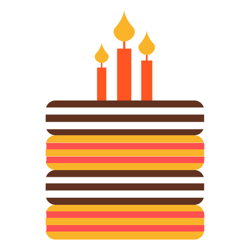 Ilustración de pastel de cumpleaños plano Diseño PNG