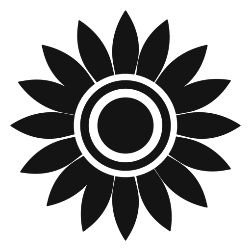 Flat grey sunflower head clipart PNG Design