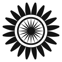 Flat grey sunflower head graphic PNG Design