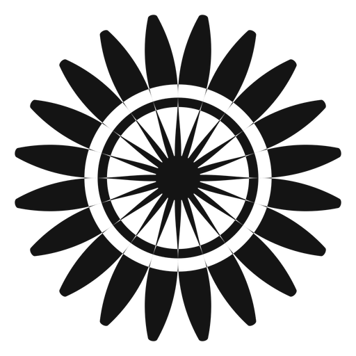 Flat grey sunflower head graphic
