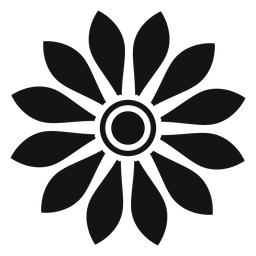 Flat grey sunflower head icon PNG Design