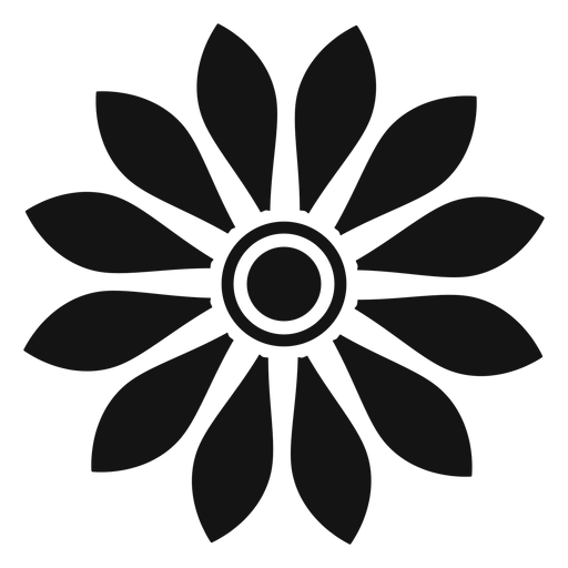 Flat grey sunflower head icon PNG Design