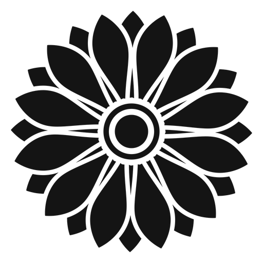 Flache graue Sonnenblumenkopfillustration PNG-Design