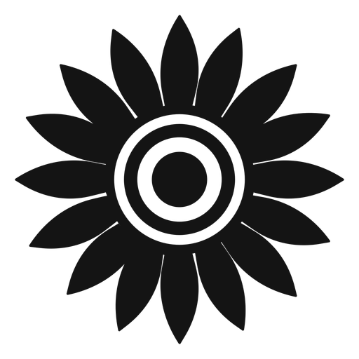 Flacher grauer Sonnenblumenkopfvektor PNG-Design